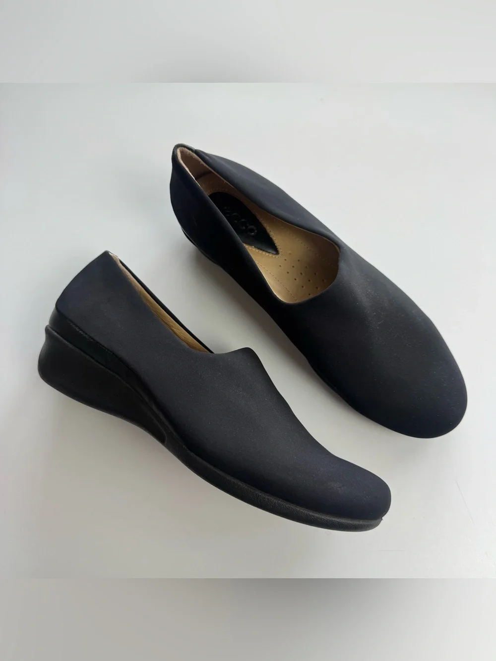 ECCO Womens Abelone Stretch Wedge Loafer Comfort Shoes Size EU 38 US 7-7.5 Black